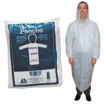 LIV DISP PONCHO LDPE 80X125CM 20UM, LONG SLEEVE WHTE 100/CTN