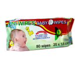UNI-WIPE BABY WIPES, NATURAL SCENT, 20X18CM, 80 WIPES/PACK