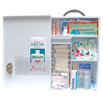 WORKPLACE FIRSTAID KIT COMPLETE SET IN WALL MOUNT METAL CASE