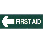PRINTED SIGN "FIRST AID LEFT ARROW" 100X300MM VINYL STCKR EA