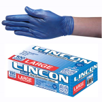 LINCON VINYL GLOVES 5.5G LOW POWDER L BLUE HACCP 100/BX
