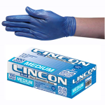 LINCON VINYL GLOVES 5.0G LOW POWDER M BLUE HACCP 100/BX