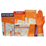 SAFEPLUS NITRILE GLOVE 245MMCUFF HD PF EN374 M ORNGE 1000/CT