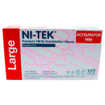 NI-TEK NITRILE ACCE FREE GLV ASTM PF EN374 L BLUEPLE 1000/CT