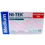 NI-TEK NITRILE ACCE FREE GLV ASTM PF EN374 M BLUEPLE 1000/CT
