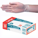 LIV VINYL GLOVES LOW POWDERED LARGE 50/BOX CLEAR