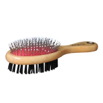 PET DOUBLE SIDED BALL TIP PIN BRUSH, WOOD BACK, LARGE, EA