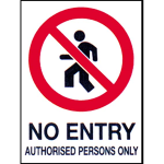 PRINTED SIGN "NO ENTRY" 300X450MM METAL EACH