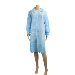 ISO GOWN DUST COAT FASTENER W/O POCKET FREE SIZE BLUE LOOSE