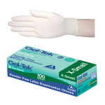 GELTEK LATEX EXAM GLOVES, AS/NZ POWDER FREE XS CREAM100/BX