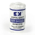 SM CREPE BANDAGE HOSPITAL - 15CMX1.5-4M (WHITE) 12/PK