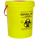 LIV NEEDLES SHARPS WASTE COLLECTOR 23L W/LID ROUND YELLOW EA