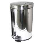 PEDAL/STEP BIN, 20 LITRES, STAINLESS STEEL, EACH