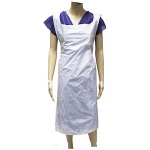 LIV DISP APRON 85X130CM LRG LDPE BIB TYPE PERF WHITE 100/RL