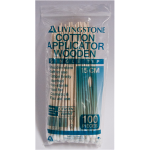 COTTON TIP APPLICATOR, SINGLE TIP, WOODEN STEM, 15CM 100/BAG