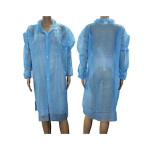 ISO GOWN DUST COAT FASTENER W/O POCKET XL BLUE 100/CT