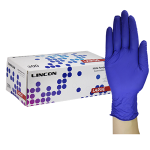 LINCON NITRILE GLOVES EXAM PF, EN374 LRG COBALT BLUE 3000/CT