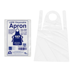 LIV DISP APRON 71X117CM LRG LDPE BIB TYPE WHITE 100/BX