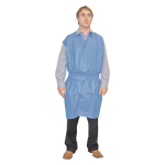 SHORT SLEEVE GOWN W/TIE DUST COAT COOL BLUE LF 40GSM LOOSE