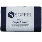 SOFEEL PREMIUM COMPACT TOWEL 19X30CM WHITE 90/PACK 24 PKS/CT