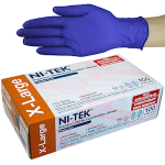 NI-TEK NITRILE ACCE FREE GLV ASTM PF EN374 XL BLUEPLE 100/BX