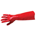 GAUNTLET GLOVES RED PVC LONG CUFF 45CM PAIR ONLY