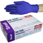 NI-TEK NITRILE ACCE FREE GLV ASTM PF EN374 S BLUEPLE 100/BOX