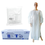LIV DISP PONCHO LDPE 80X125CM HOODLESS SNGL PK, WHTE 100/CTN