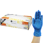 SOFEEL VINYL GLOVES 5.5G POWDER FREE XL BLUE HACCP 100/BOX