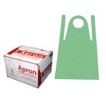 DISP APRONS BIB TYPE 23uM 71 X 117CM HDPE GREEN 100/BOX