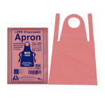 LIV DISP APRON 71X117CM LRG LDPE BIB TYPE RED 100/BX