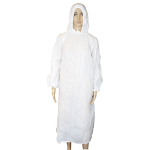 LIV DISP PONCHO LDPE 80X125CM 30UM, LONG SLEEVES WHT 100/CTN