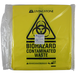LIV BIO WASTEBAG, 55X70CM 33L 50UM OPEN DIA: 42CM YLW 250/CT