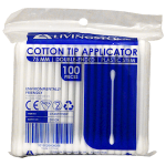 COTTON TIP APPLICATOR DOUBLE TIP PLASTIC STEM 7.5CM 100/PK