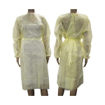 ISO GOWN W/TIE LONG SLV LVL1 40GSM NONWOVEN YLW 10/BG 100/CT