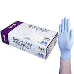 LIV LATEX EXAM GLOVES ASTM LOW POWDER SML BLUE COLOUR 100/BX