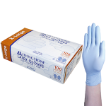 LIV LATEX EXAM GLOVES ASTM LOW POWDER XL BLUE COLOUR 100/BX