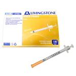 LIV INSULIN SYRINGE 0.5ML WITH NEEDLE 31G X0.32" 8MM 100/BX