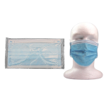 AU HEALTH FACEMASK LEVEL3 EARLOOP 3PLY BLUE, SINGLE PK 50/BX