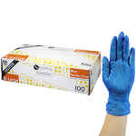 SOFEEL VINYL GLOVES 5.5G POWDER FREE XLRG BLUE HACCP 100/BOX