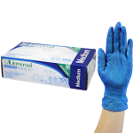 UNIV VINYL GLOVES 5.0G, POWDER FREE, M, BLUE, HACCP, 100/BOX
