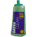 OATES DURACLEAN COTTON MOP HEAD, 400G, GREEN, EACH