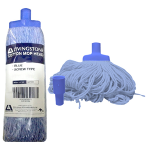 LIVINGSTONE COTTON MOP HEAD 350G 22MM SCREW TYPE BLUE EACH