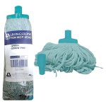 LIVINGSTONE COTTON MOP HEAD 350G 22MM SCREW TYPE GREEN EACH