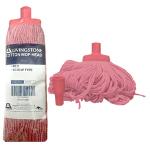 LIVINGSTONE COTTON MOP HEAD 350G 22MM SCREW TYPE RED EACH