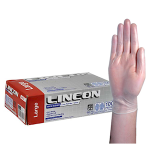 LINCON VINYL GLOVES 5.5G HACCP LOW POWDER L CLEAR 1000/CTN