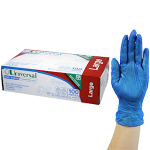 UNIV VINYL GLOVES 5.5G HACCP POWDER FREE L BLUE 1000/CTN