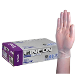 LINCON VINYL GLOVES 4.5G HACCP LOW POWDER S CLEAR 1000/CTN