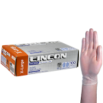 LINCON VINYL GLOVES 6.0G HACCP LOW POWDER XL CLEAR 100/BOX