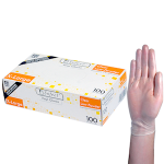 SOFEEL VINYL GLOVES 5.5G HACCP LOW POWDER XL CLEAR 100/BOX